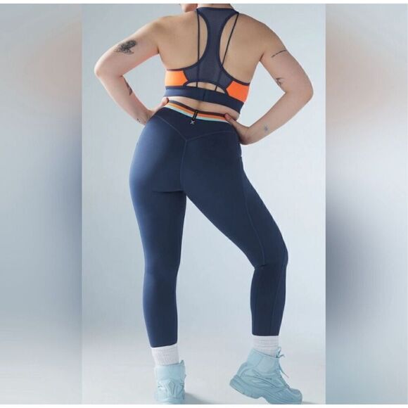 Savage X Fenty Lineup Leggings, Women’s M, High Wasited, Blue Berry / Orange - Picture 2 of 10